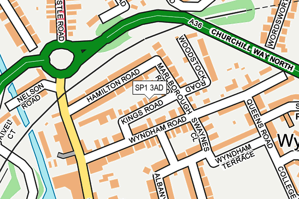 SP1 3AD map - OS OpenMap – Local (Ordnance Survey)