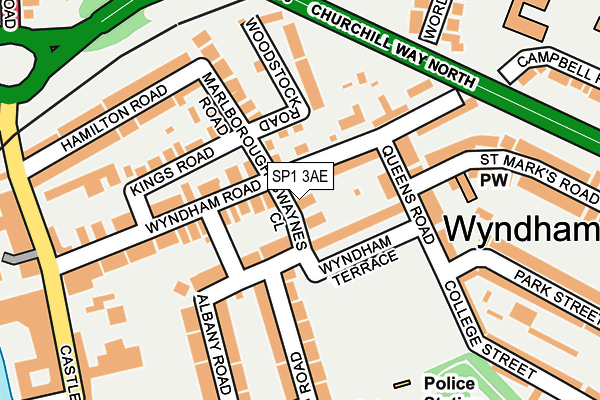 SP1 3AE map - OS OpenMap – Local (Ordnance Survey)