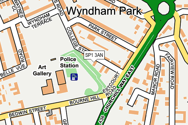 SP1 3AN map - OS OpenMap – Local (Ordnance Survey)