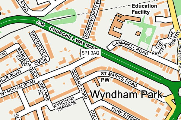 SP1 3AQ map - OS OpenMap – Local (Ordnance Survey)