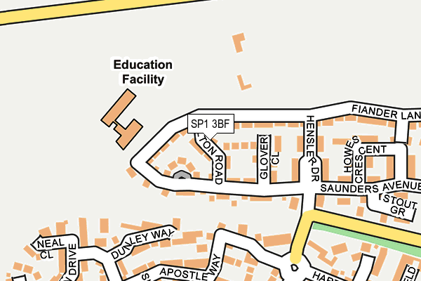 SP1 3BF map - OS OpenMap – Local (Ordnance Survey)