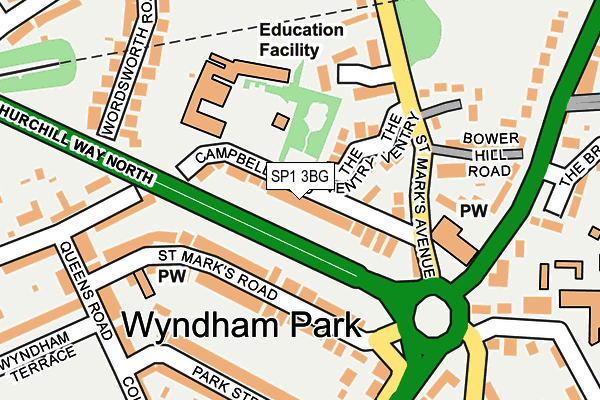 SP1 3BG map - OS OpenMap – Local (Ordnance Survey)