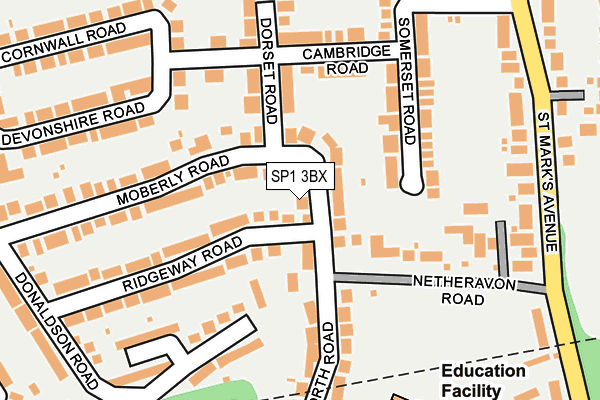 SP1 3BX map - OS OpenMap – Local (Ordnance Survey)