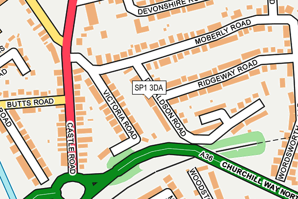 SP1 3DA map - OS OpenMap – Local (Ordnance Survey)