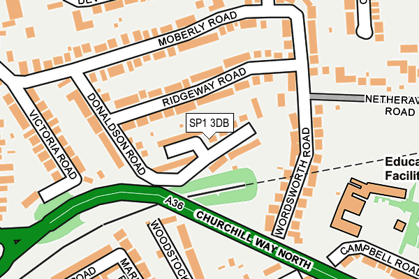 SP1 3DB map - OS OpenMap – Local (Ordnance Survey)