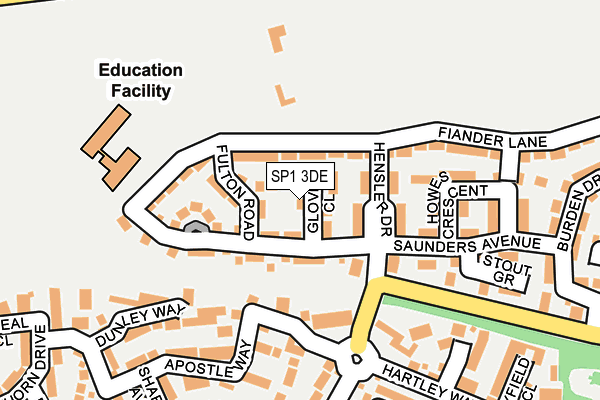 SP1 3DE map - OS OpenMap – Local (Ordnance Survey)