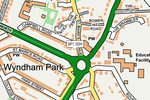 SP1 3DH map - OS OpenMap – Local (Ordnance Survey)