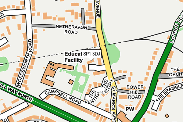 SP1 3DJ map - OS OpenMap – Local (Ordnance Survey)