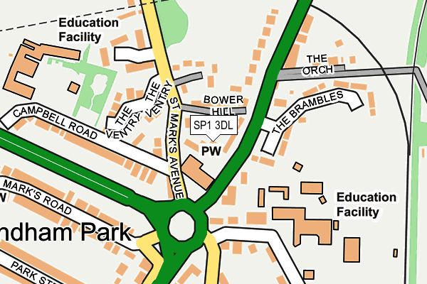 SP1 3DL map - OS OpenMap – Local (Ordnance Survey)