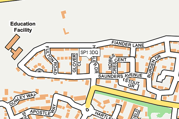 SP1 3DQ map - OS OpenMap – Local (Ordnance Survey)