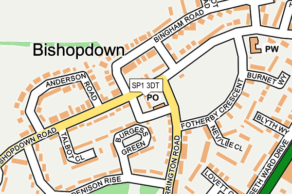 SP1 3DT map - OS OpenMap – Local (Ordnance Survey)