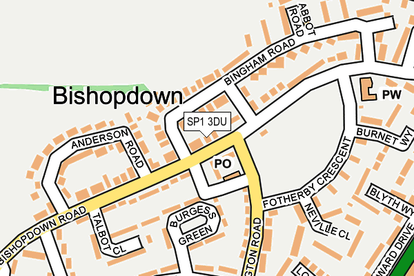 SP1 3DU map - OS OpenMap – Local (Ordnance Survey)