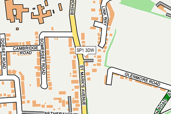 SP1 3DW map - OS OpenMap – Local (Ordnance Survey)