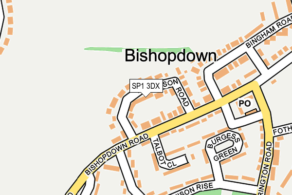 SP1 3DX map - OS OpenMap – Local (Ordnance Survey)