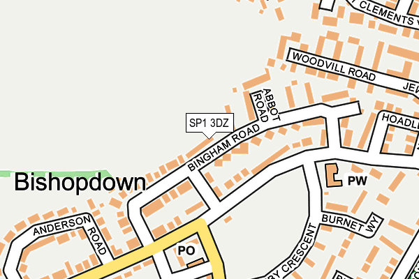 SP1 3DZ map - OS OpenMap – Local (Ordnance Survey)