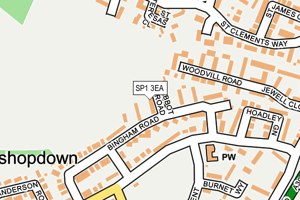 SP1 3EA map - OS OpenMap – Local (Ordnance Survey)