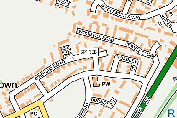 SP1 3EB map - OS OpenMap – Local (Ordnance Survey)