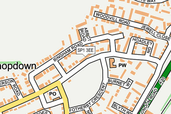 SP1 3EE map - OS OpenMap – Local (Ordnance Survey)