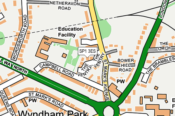 SP1 3ES map - OS OpenMap – Local (Ordnance Survey)