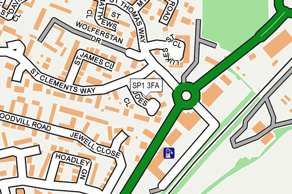 SP1 3FA map - OS OpenMap – Local (Ordnance Survey)