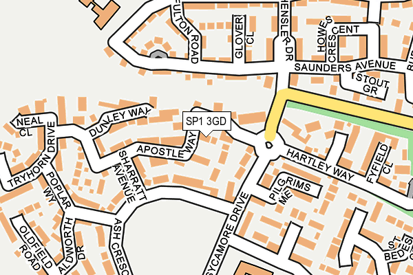 SP1 3GD map - OS OpenMap – Local (Ordnance Survey)