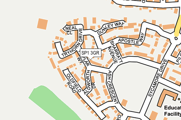 SP1 3GR map - OS OpenMap – Local (Ordnance Survey)