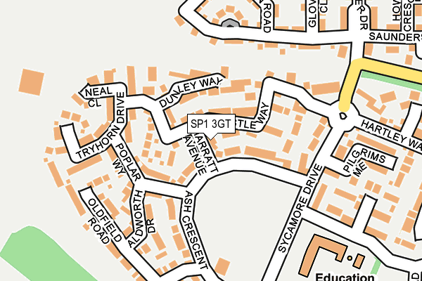 SP1 3GT map - OS OpenMap – Local (Ordnance Survey)