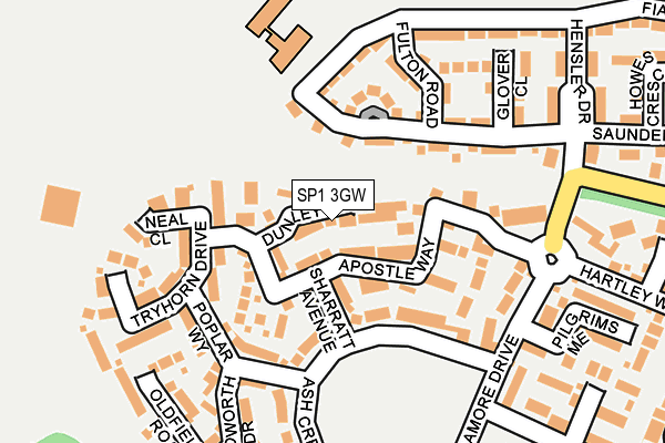 SP1 3GW map - OS OpenMap – Local (Ordnance Survey)