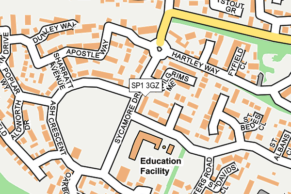 SP1 3GZ map - OS OpenMap – Local (Ordnance Survey)
