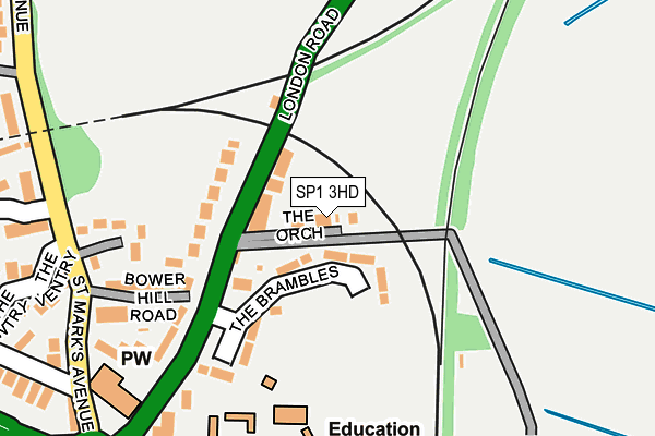 SP1 3HD map - OS OpenMap – Local (Ordnance Survey)