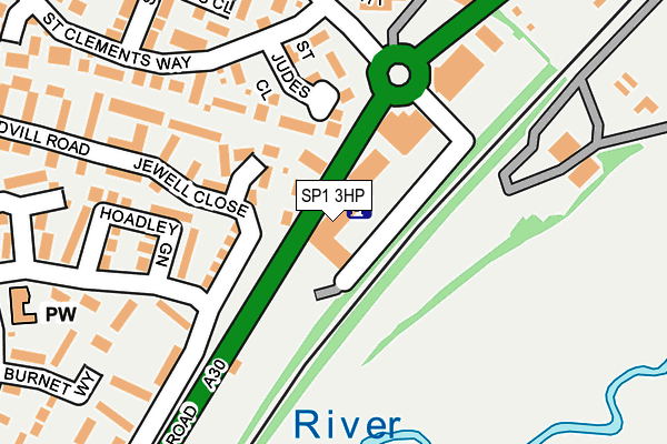 SP1 3HP map - OS OpenMap – Local (Ordnance Survey)