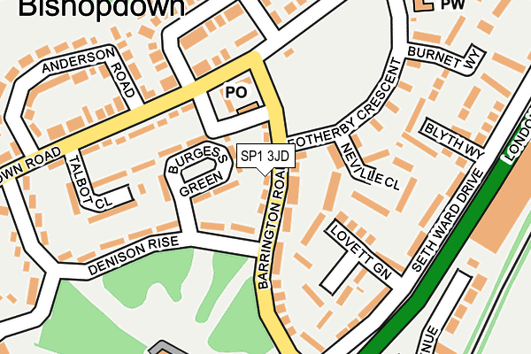 SP1 3JD map - OS OpenMap – Local (Ordnance Survey)