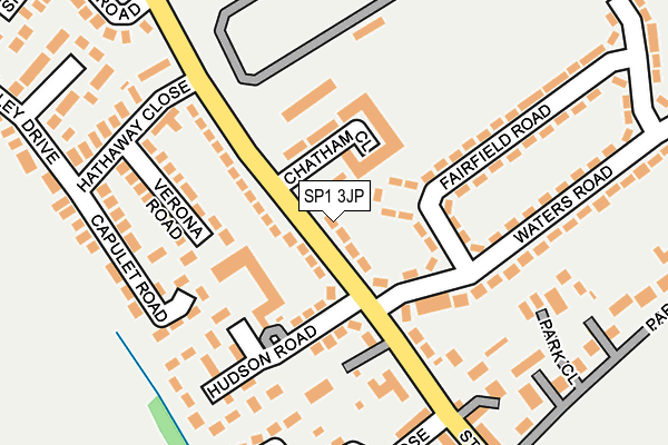 SP1 3JP map - OS OpenMap – Local (Ordnance Survey)