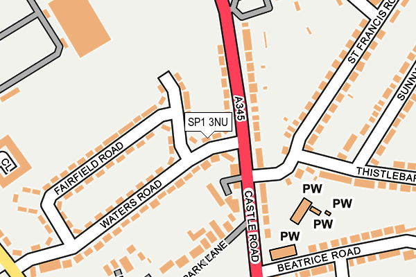 SP1 3NU map - OS OpenMap – Local (Ordnance Survey)