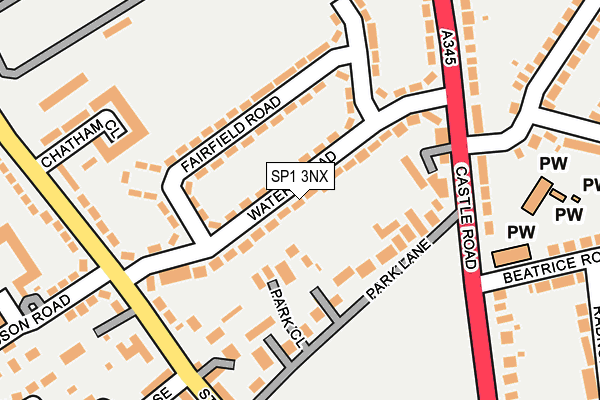 SP1 3NX map - OS OpenMap – Local (Ordnance Survey)