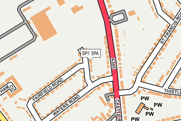 SP1 3PA map - OS OpenMap – Local (Ordnance Survey)