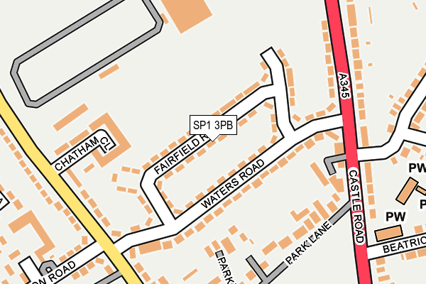 SP1 3PB map - OS OpenMap – Local (Ordnance Survey)