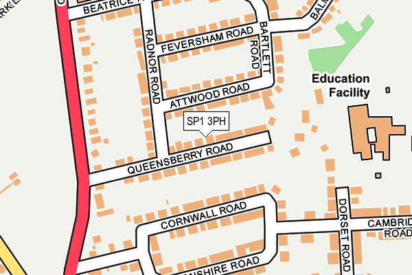 SP1 3PH map - OS OpenMap – Local (Ordnance Survey)