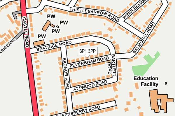 SP1 3PP map - OS OpenMap – Local (Ordnance Survey)