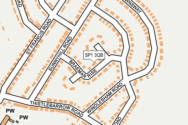 SP1 3QB map - OS OpenMap – Local (Ordnance Survey)