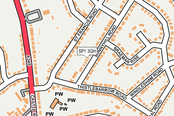 SP1 3QH map - OS OpenMap – Local (Ordnance Survey)