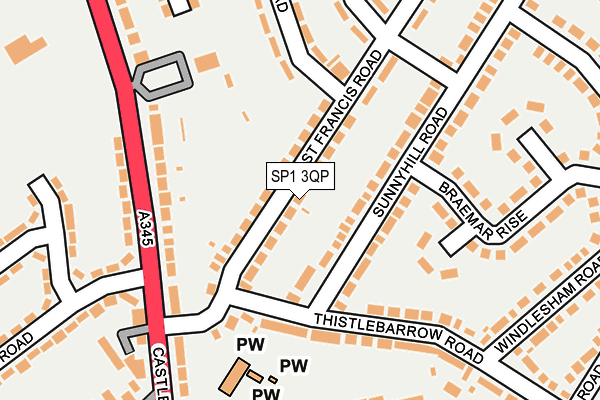 SP1 3QP map - OS OpenMap – Local (Ordnance Survey)