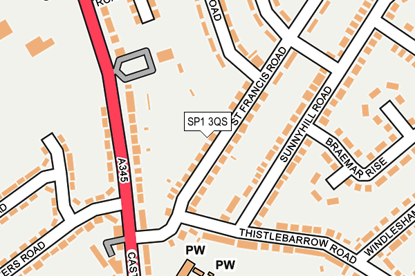 SP1 3QS map - OS OpenMap – Local (Ordnance Survey)