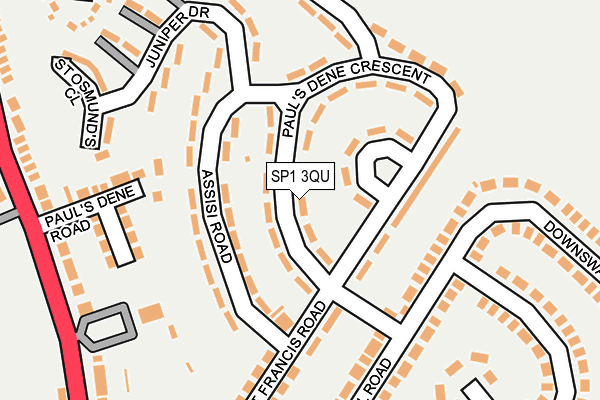 SP1 3QU map - OS OpenMap – Local (Ordnance Survey)