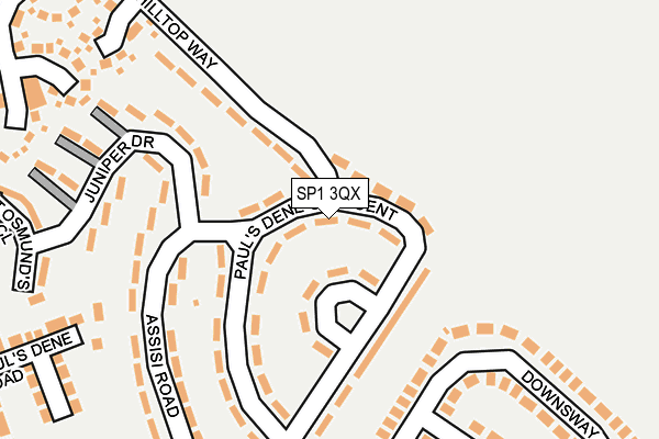 SP1 3QX map - OS OpenMap – Local (Ordnance Survey)