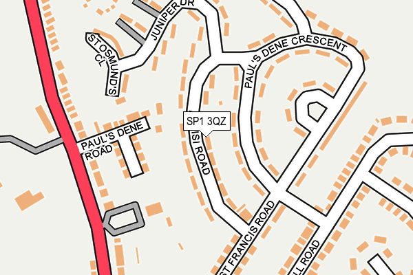 SP1 3QZ map - OS OpenMap – Local (Ordnance Survey)