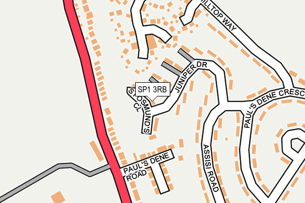 SP1 3RB map - OS OpenMap – Local (Ordnance Survey)