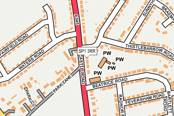 SP1 3RR map - OS OpenMap – Local (Ordnance Survey)