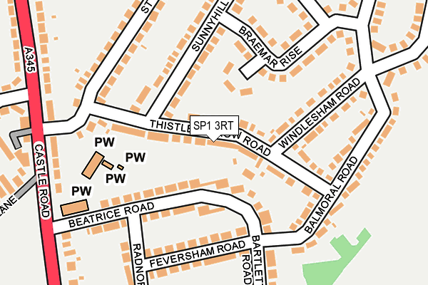 SP1 3RT map - OS OpenMap – Local (Ordnance Survey)