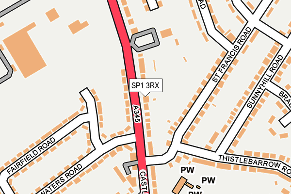 SP1 3RX map - OS OpenMap – Local (Ordnance Survey)